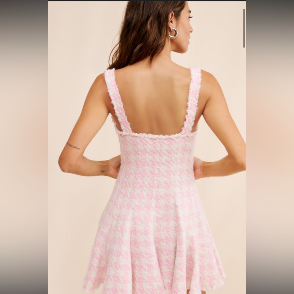 Love Shack Fancy Pink Wool Blend Mini Dress - Picture 2 of 3